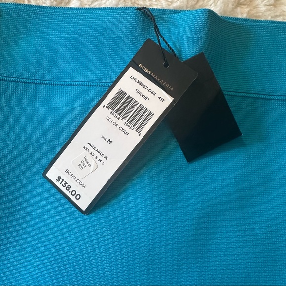 BCBGMaxAzria Cyan Blue Silvie Bodycon Skirt Size Medium - Picture 6 of 11